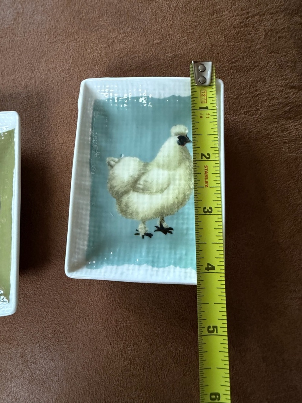 Set of 2 Chicken Trinket Dishes Cottagecore Farmhouse Trinket Dish - Picture 4 of 4